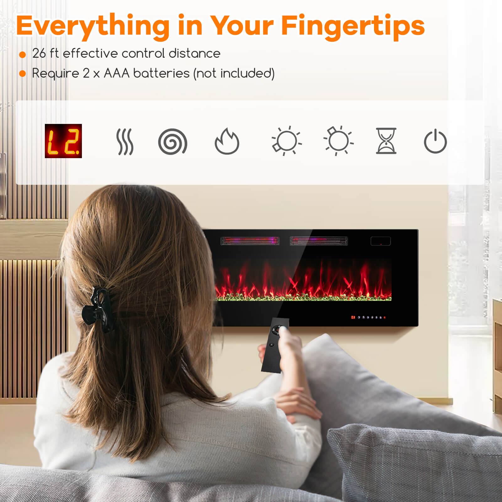 Everything in Your Fingertips  
26 ft effective control distance  
Require 2 x AAA batteries (not included)