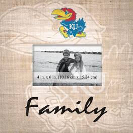 Fan Creations - Kansas Jayhawks 10'' x 10'' Burlap Pattern Frame - Multicolor