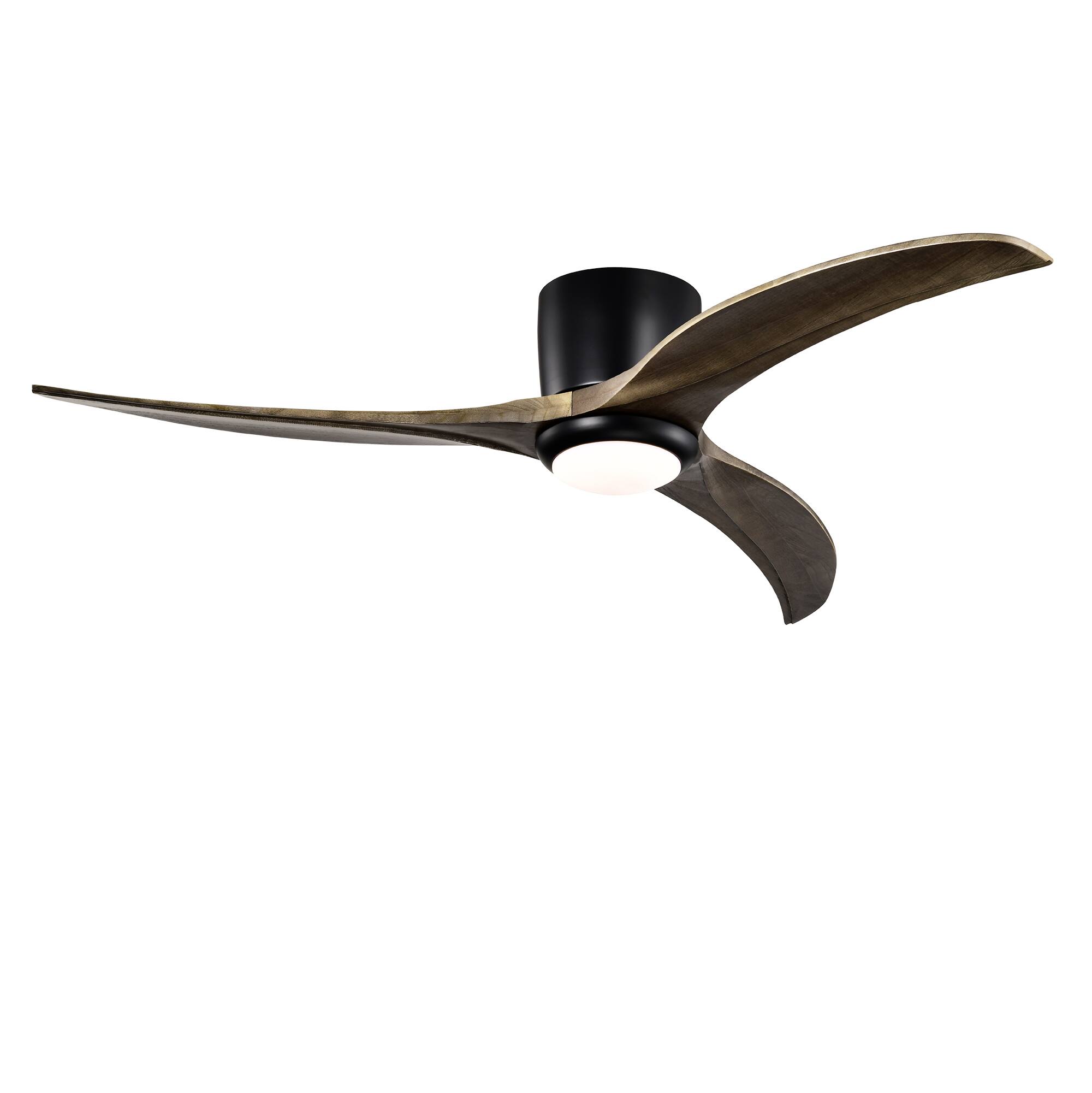 Front. APRILSOUL - 52 Inch Reversible DC Ceiling Fan Remote 6 Speed Timer 70 Energy Saving - Matt Black,Matte Black.