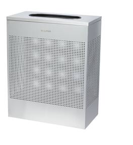Alpine Industries - 23 Gallon Stainless Steel Square Perforated Indoor Trash Can - Silver