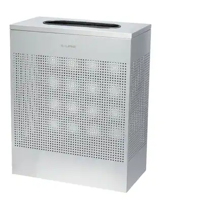 Front. Alpine Industries - 23 Gallon Stainless Steel Square Perforated Indoor Trash Can - Silver.