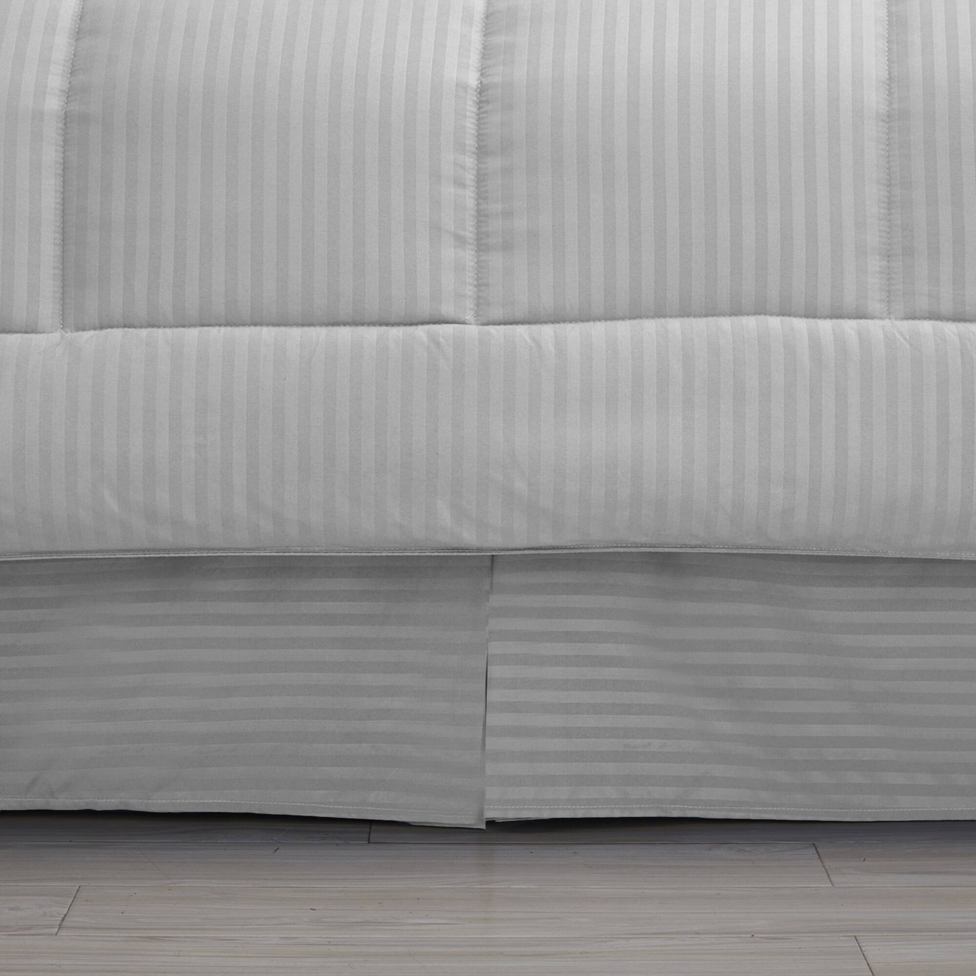 Alt View 1. Sweet Home Collection - 8 Piece Embossed Dobby Stripe Bed in a Bag All Season Complete Set with Sheets - King - Silver.