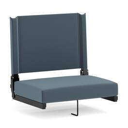 Emma + Oliver - 500 lb. Rated Lightweight Stadium Chair with Handle & Ultra-Padded Seat - Dark Blue