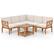 Front. Costway - 6 PCS Acacia Wood Patio Furniture Set with Cushions and 2-Tier Coffee Table - Off White,Natural.