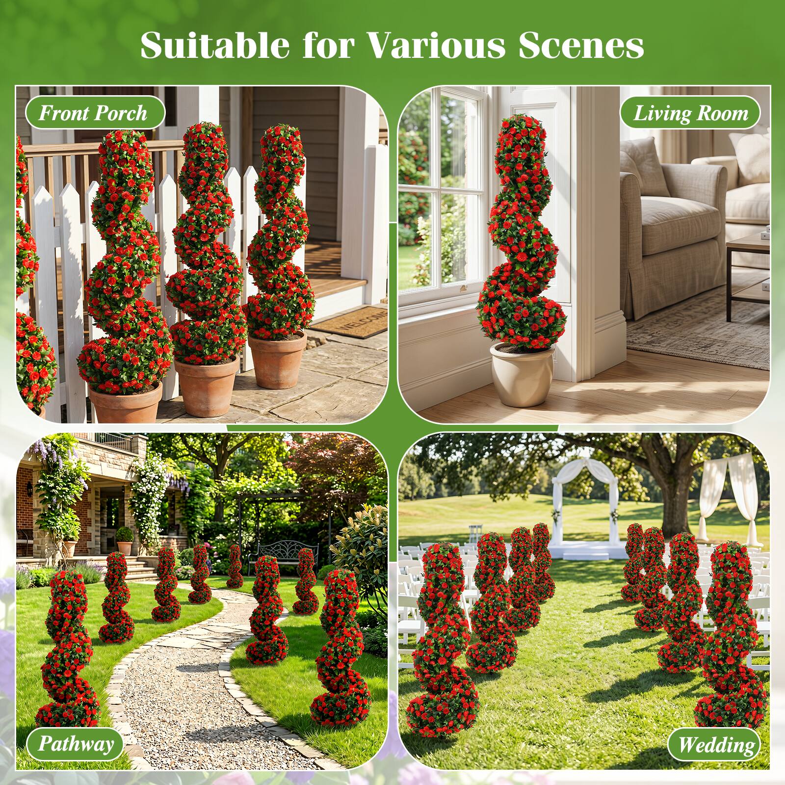 Suitable for Various Scenes

Front Porch

Living Room

Pathway

Wedding