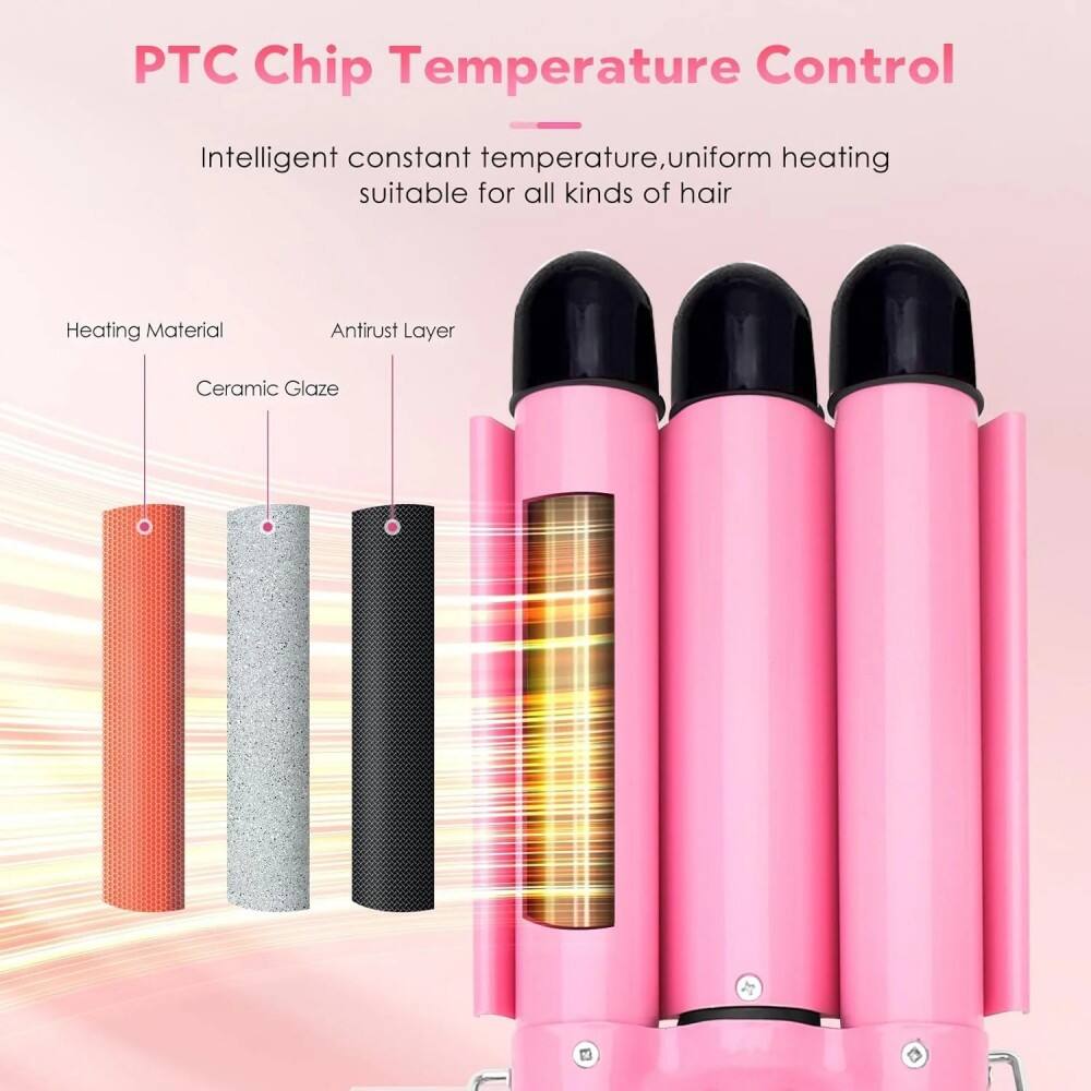PTC Chip Temperature Control  
Intelligent constant temperature, uniform heating suitable for all kinds of hair  

Heating Material  
Antirust Layer  
Ceramic Glaze