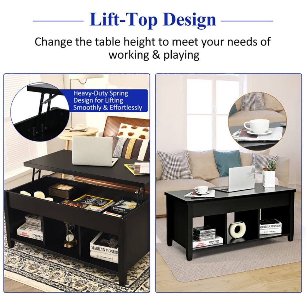 Lift-Top Design  
Change the table height to meet your needs of working & playing  

Heavy-Duty Spring Design for Lifting Smoothly & Effortlessly