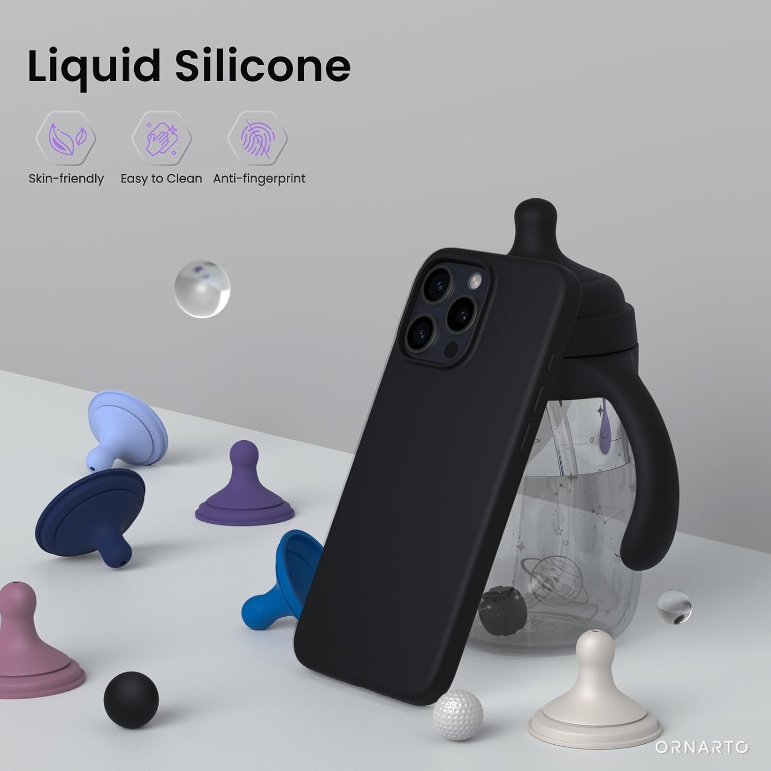 Liquid Silicone Skin-friendly Easy to Clean Anti-fingerprint ORNARTO