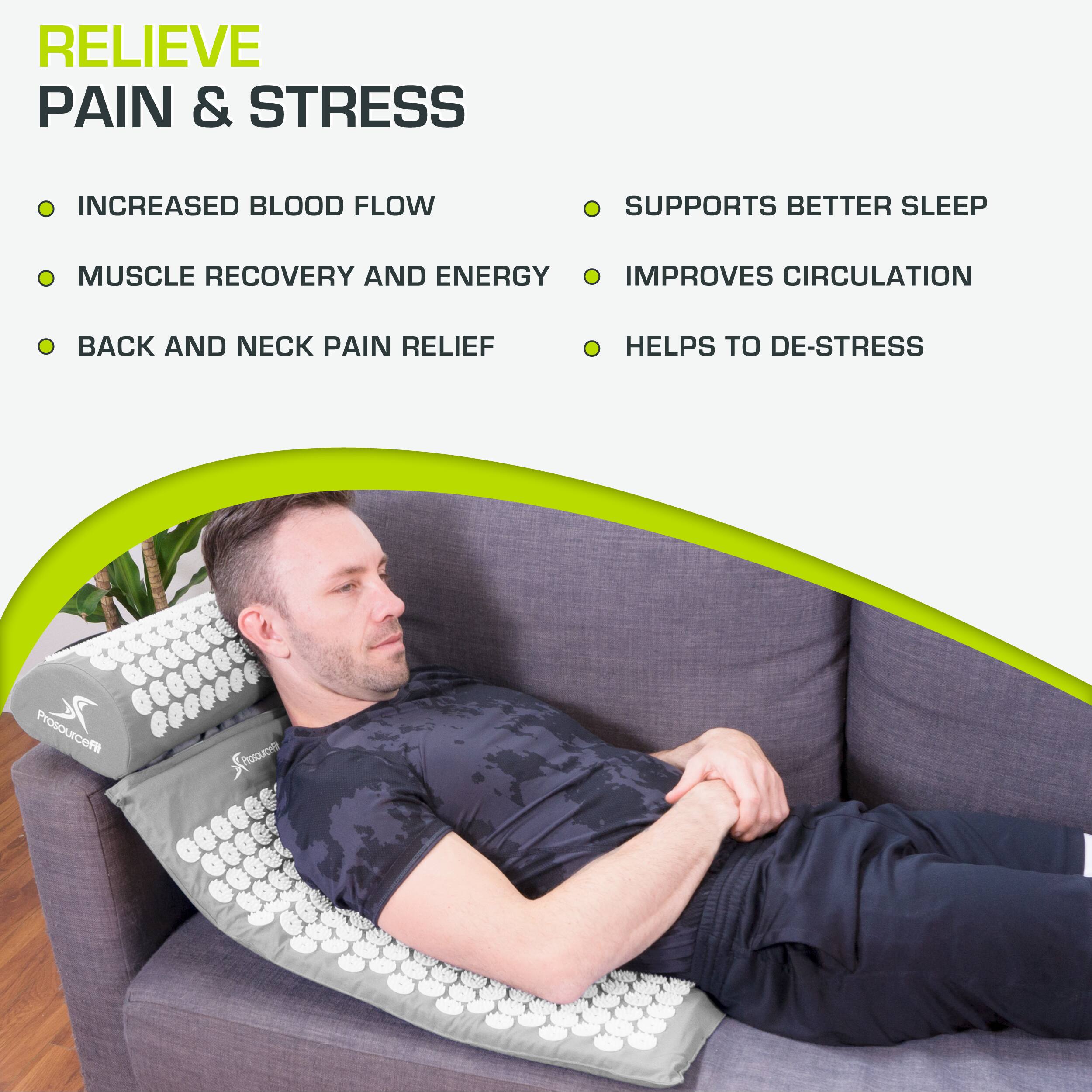 RELIEVE PAIN & STRESS

- INCREASED BLOOD FLOW
- MUSCLE RECOVERY AND ENERGY
- BACK AND NECK PAIN RELIEF

- SUPPORTS BETTER SLEEP
- IMPROVES CIRCULATION
- HELPS TO DE-STRESS