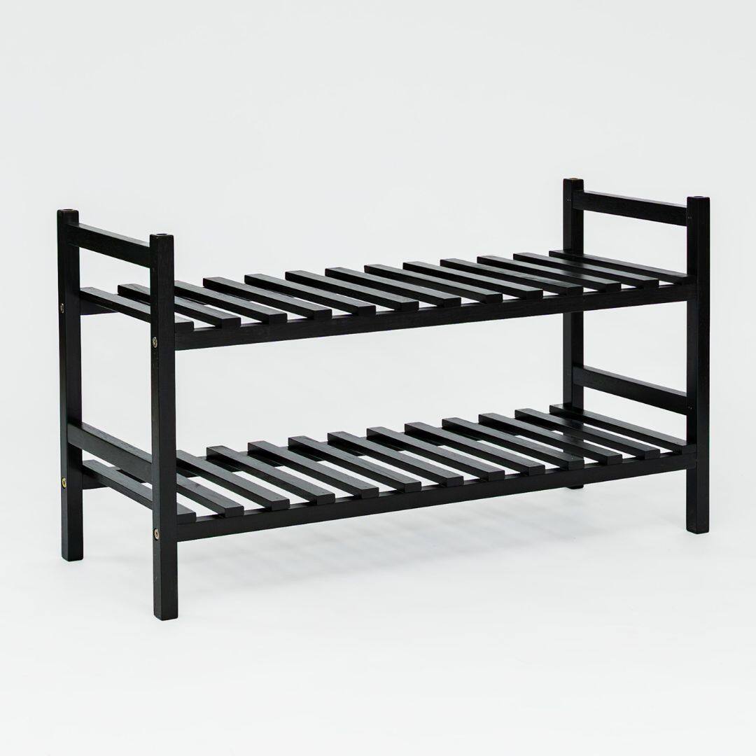Alt View 5. PJ Wood - PJ Wood Stackable Wood Shoe Rack Organizer Shelf Closet Entryway Bedroom, Black - Black.