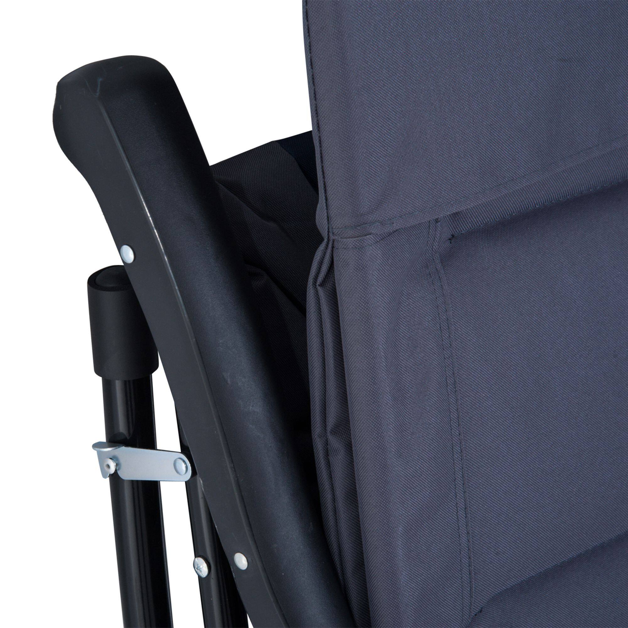 Alt View 5. Outsunny - 2 Piece Outdoor Patio Furniture Set with 2 Folding Padded Rocking Chairs, Bistro Style for Porch, Camping, Balcony - Navy Blue.