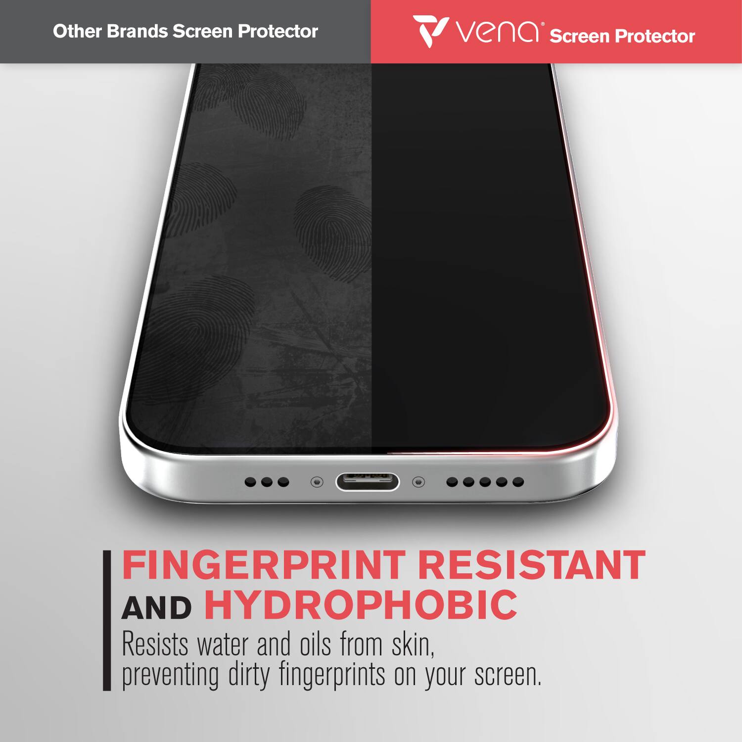Other Brands Screen Protector

vena Screen Protector

FINGERPRINT RESISTANT AND HYDROPHOBIC

Resists water and oils from skin, preventing dirty fingerprints on your screen.