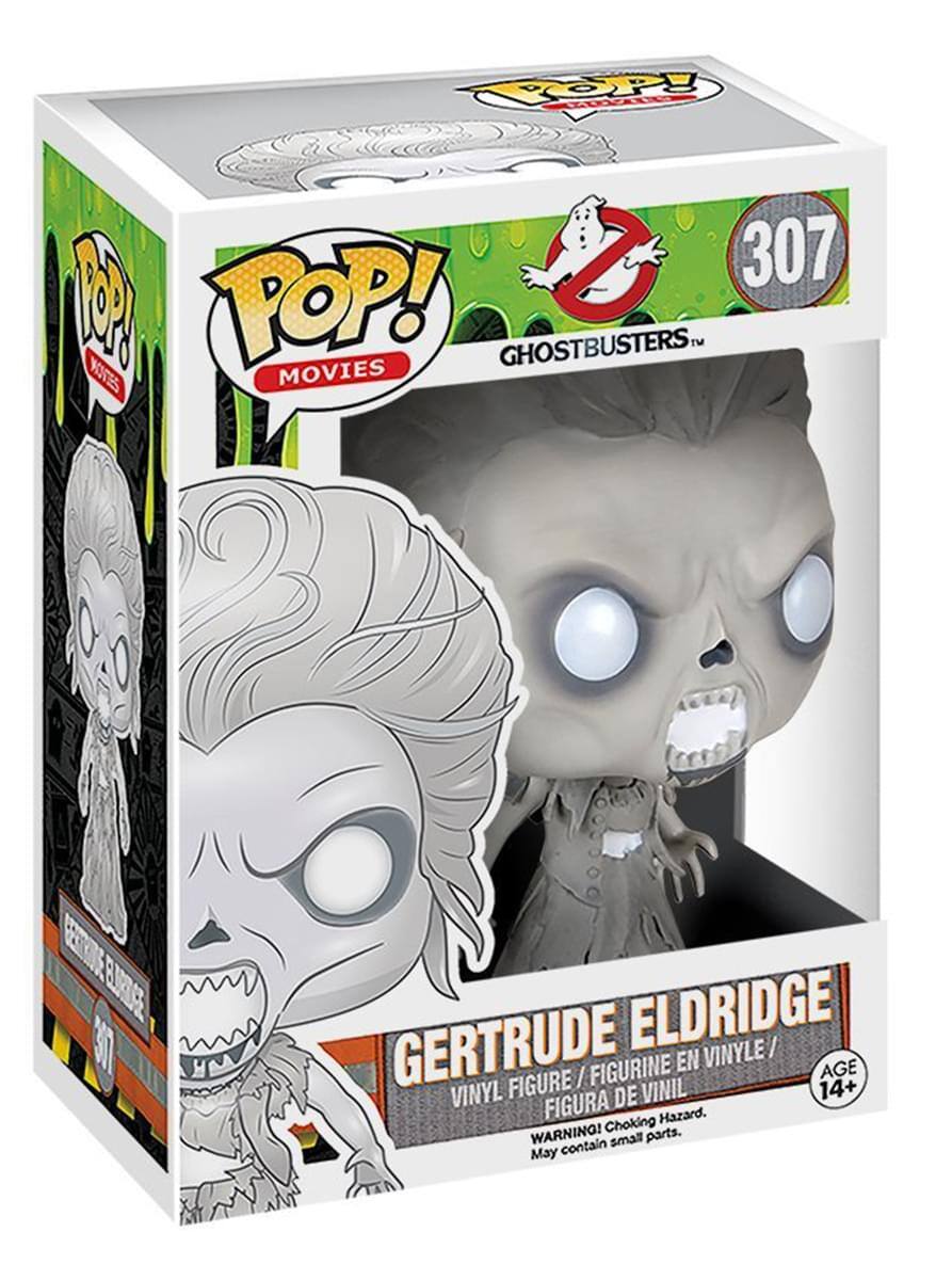 POP! MOVIES  
GHOSTBUSTERS™  
307  

GERTRUDE ELDRIDGE  
VINYL FIGURE / FIGURINE EN VINYLE / FIGURA DE VINIL  

AGE 14+  

WARNING! Choking Hazard.  
May contain small parts.