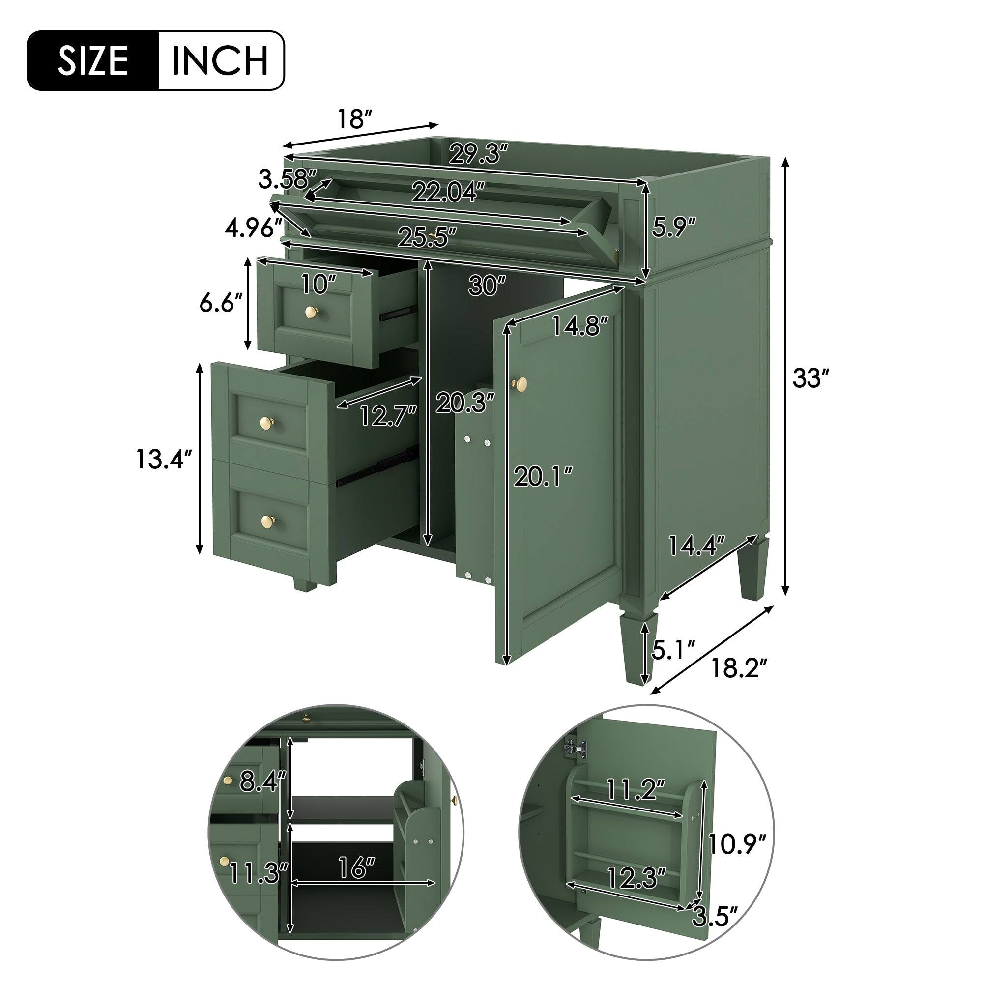 SIZE INCH  
18" 29.3" 3.58" 22.04" 4.96" 25.5" 5.9" 6.6" 10" 30" 14.8" 13.4" 20.3" 12.7" 20.1" 33" 14.4" 5.1" 18.2" 8.4" 11.2" 11.3" 16" 10.9" 12.3" 3.5"