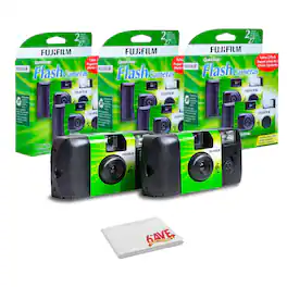 Fujifilm - QuickSnap Flash 400 One-Time-Use Disposable Camera Bundle (4x 2 Pack)