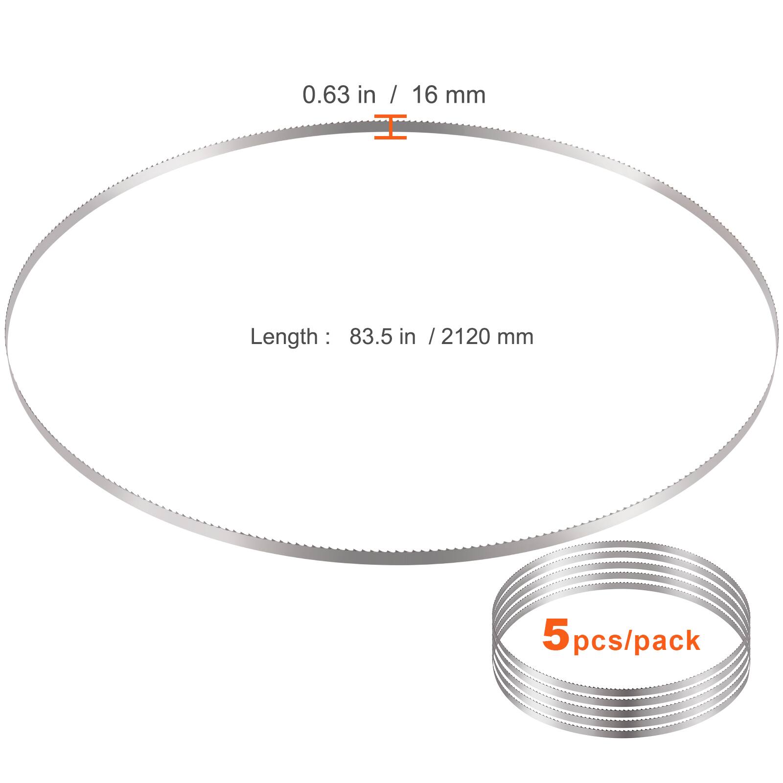0.63 in / 16 mm  
Length: 83.5 in / 2120 mm  
5 pcs/pack