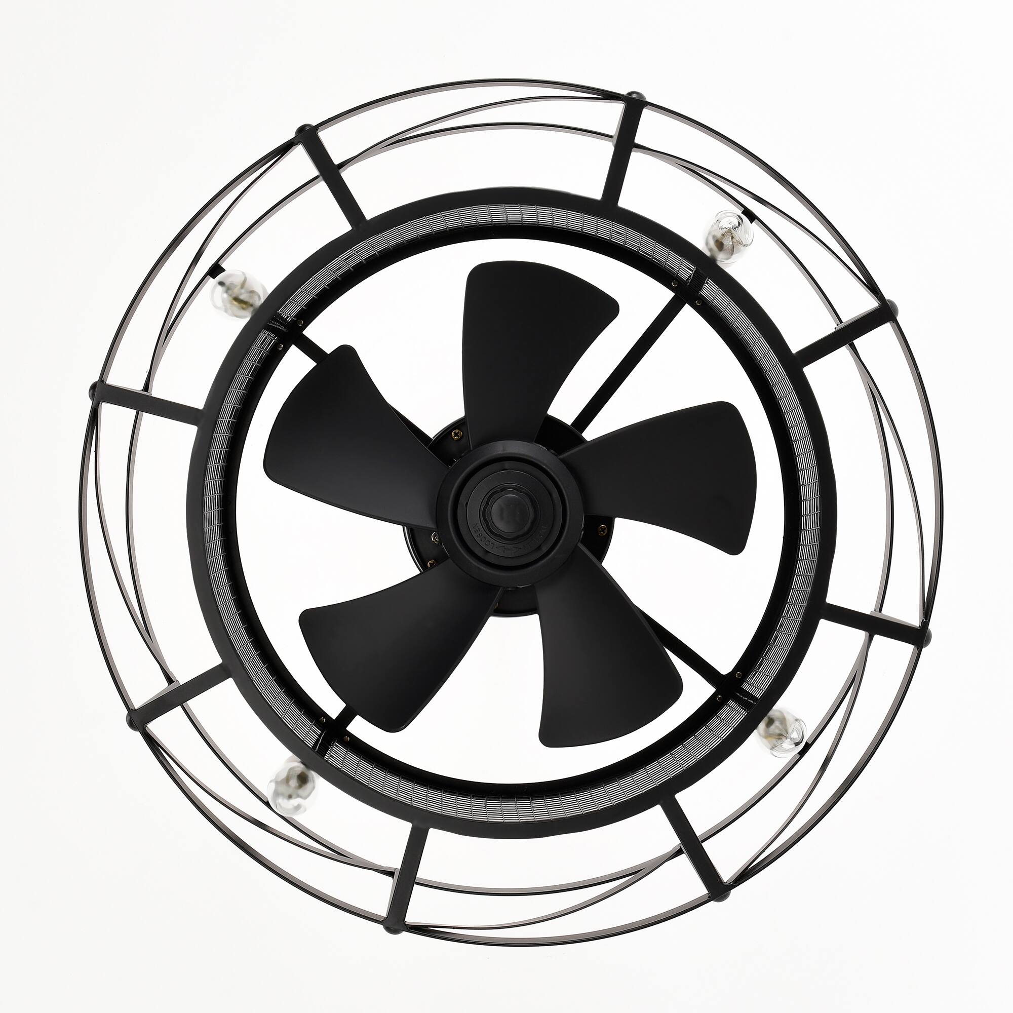 Alt View 8. Loheer - Loheer 20 Inch Industrial Ceiling Fan Matte Black Small Ceiling Fan with Remote Control for Bedroom.