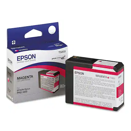 EPSON
EXCEED YOUR VISION
MAGENTA
INK CARTRIDGE
For: EPSON Stylus PRO 3800
T5803
EPSON ULTRACUBIC™ K3
80m
CAUTION: Do not dismantle the cartridge. Do not touch the green seal on the side of the cartridge.
Shake the cartridge well before installing.
EPSON
MAGENTA
T5803
For: EPSON Stylus PRO 3800
CAUTION: Do not dismantle the cartridge. Do not touch the green seal on the side of the cartridge.
Shake the cartridge well before installing.
EPSON
MAGENTA
T5803
For: EPSON Stylus PRO 3800
CAUTION: Do not dismantle the cartridge. Do not touch the green seal on the side of the cartridge.
Shake the cartridge well before installing.
EPSON
MAGENTA
T5803
For: EPSON Stylus PRO 3800
CAUTION: Do not dismantle the cartridge. Do not touch the green seal on the side of the cartridge.
Shake the