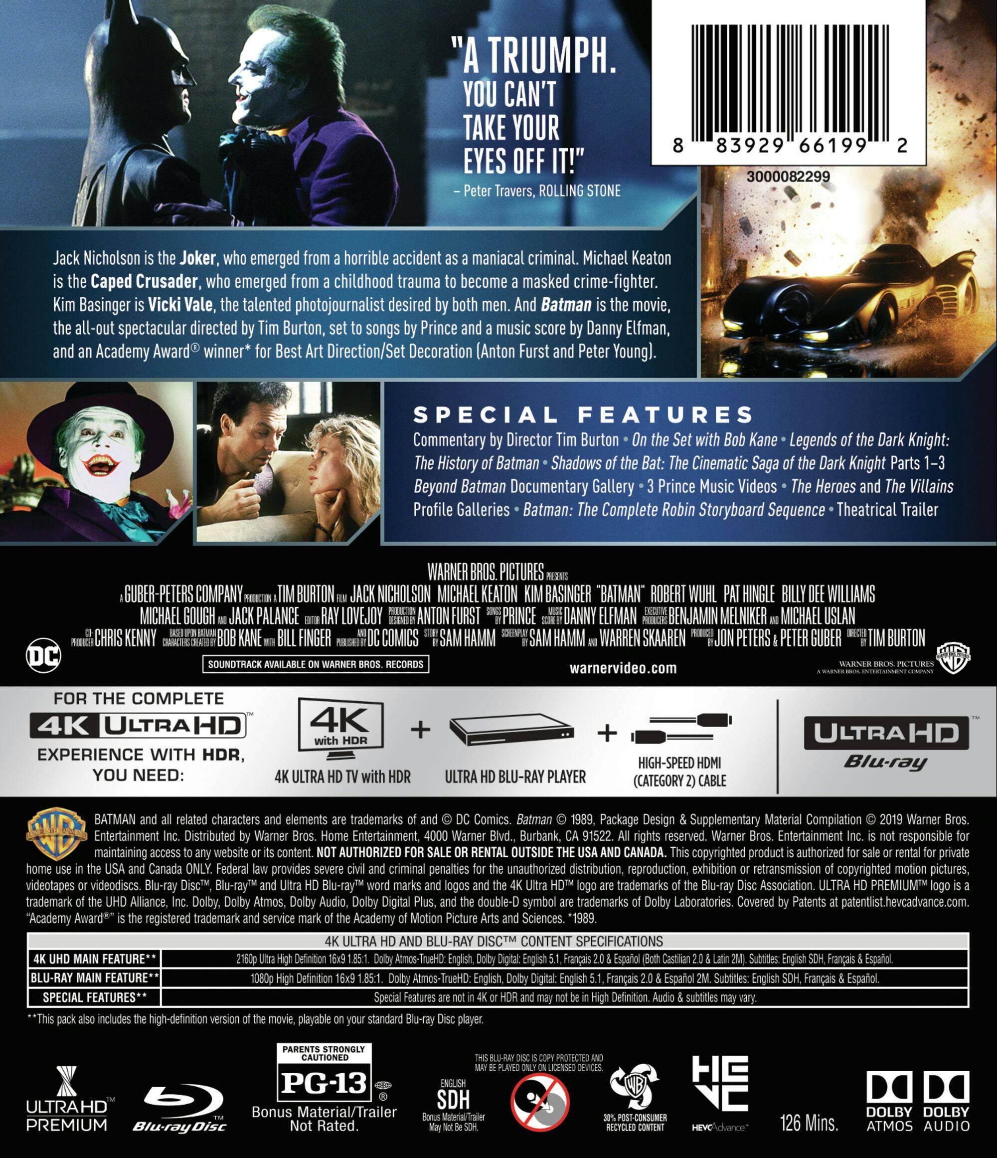 Back. Batman (4K Ultra HD + Blu-ray) [UHD].