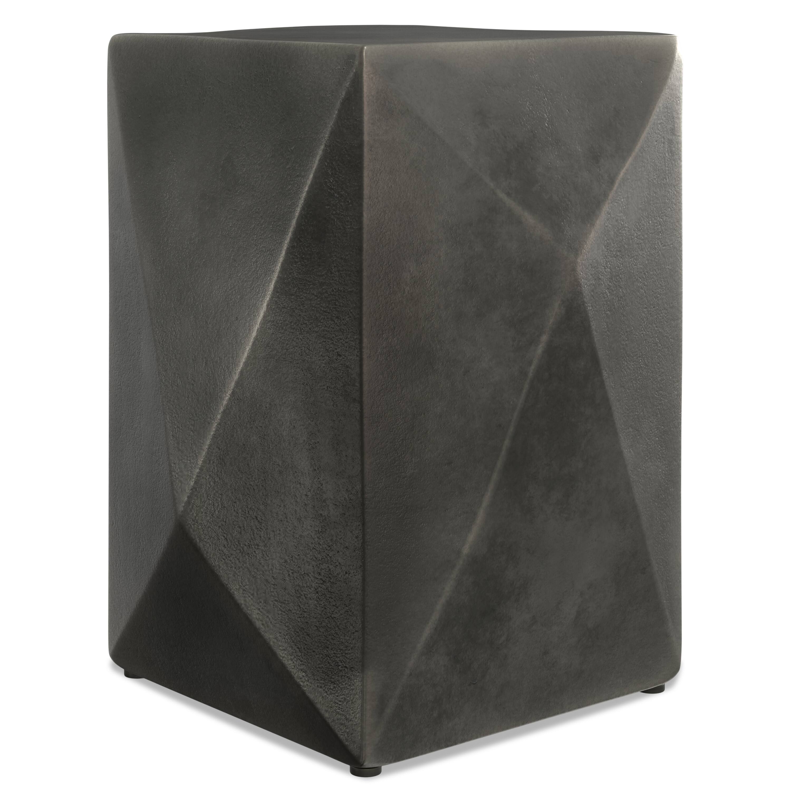 Front. Simpli Home - Danner Contemporary 14 inch Wide Cast Aluminum Side Table in Graphite, Fully Assembled - Graphite.