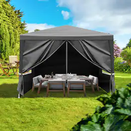 Winado - Outdoor Party Tent, Patio Canopy Tent Gazebo with Removable Sidewalls Event Tent for Cater Events Wedding Birthday - Black