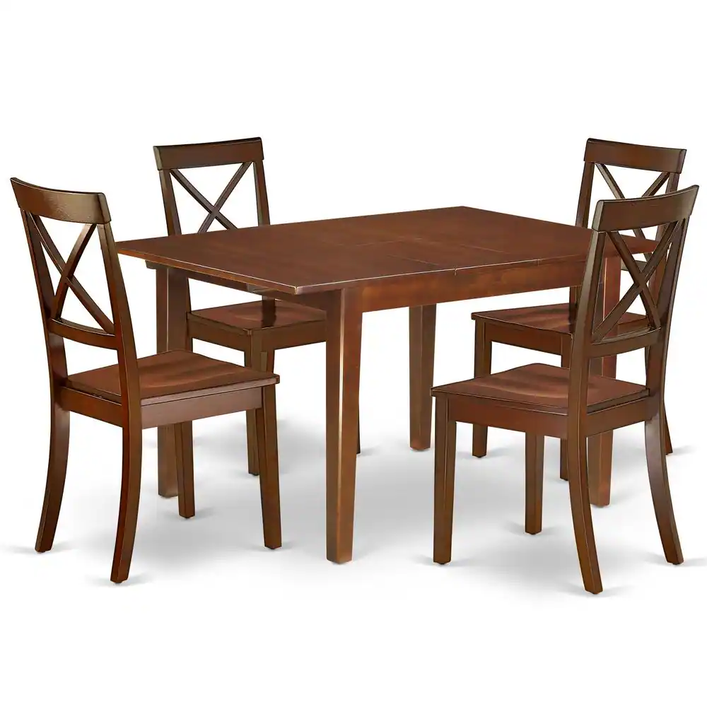 Back. East West Furniture - Dining Room Set Mahogany - Brown.