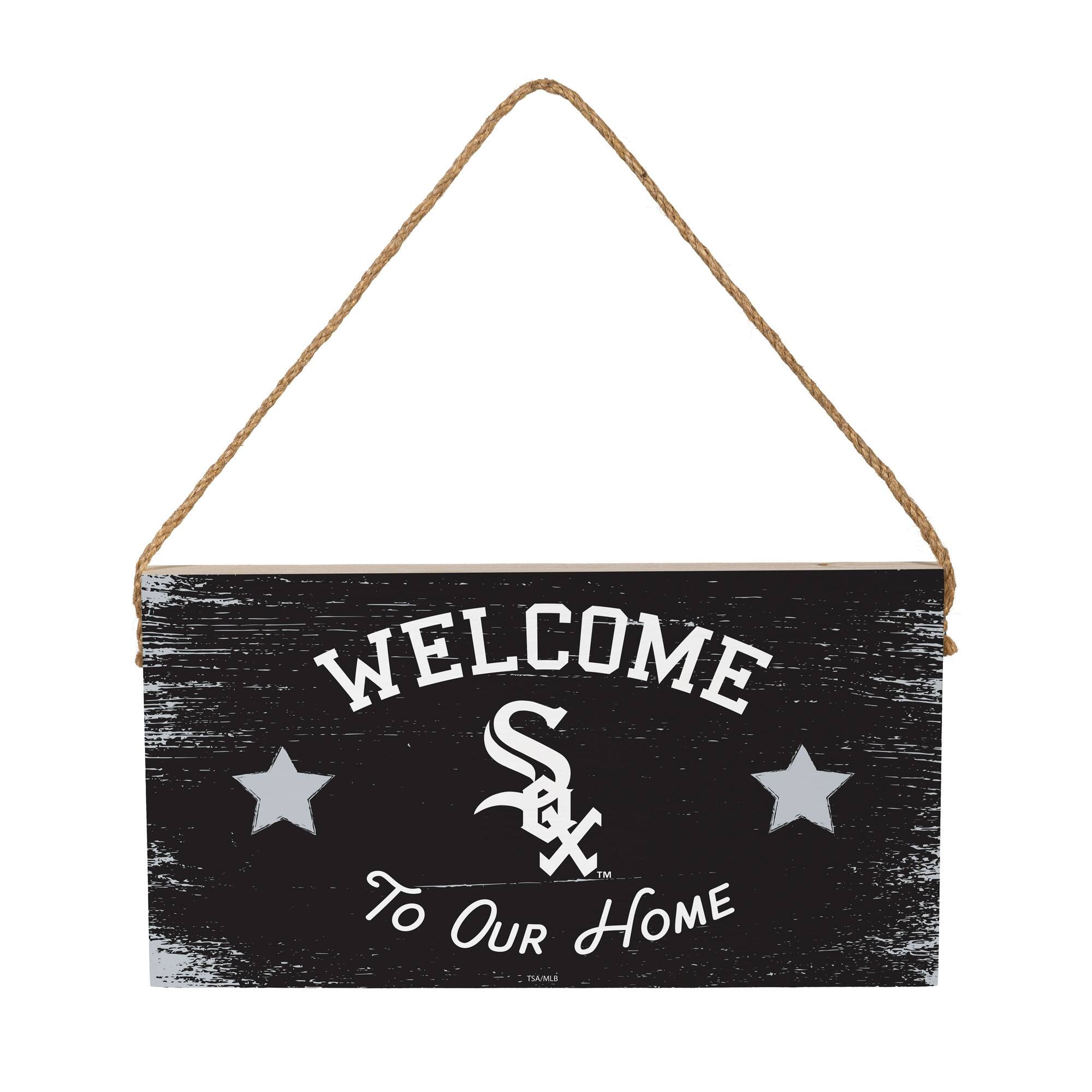 Chicago White Sox 6" x 11" Welcome Home Wood Wall Sign with Rope Hanger