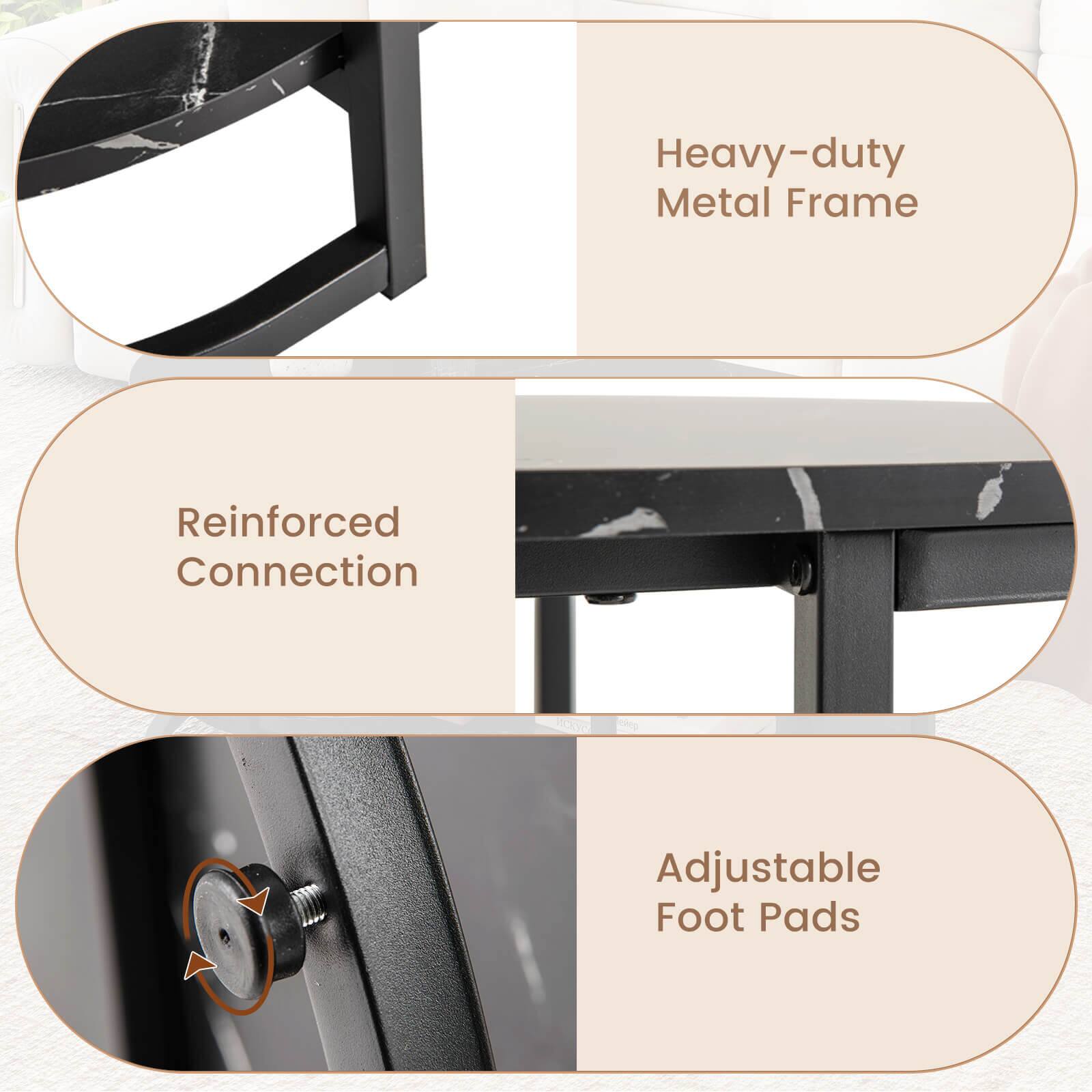 Heavy-duty Metal Frame  
Reinforced Connection  
Adjustable Foot Pads
