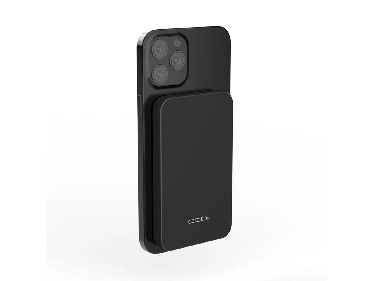 Alt View 2. CODi - CODi 5000mAh Magnetic Wireless Power Bank, 15W Qi/20W USB-C Fast Charge, Slim Portable Battery with LED.