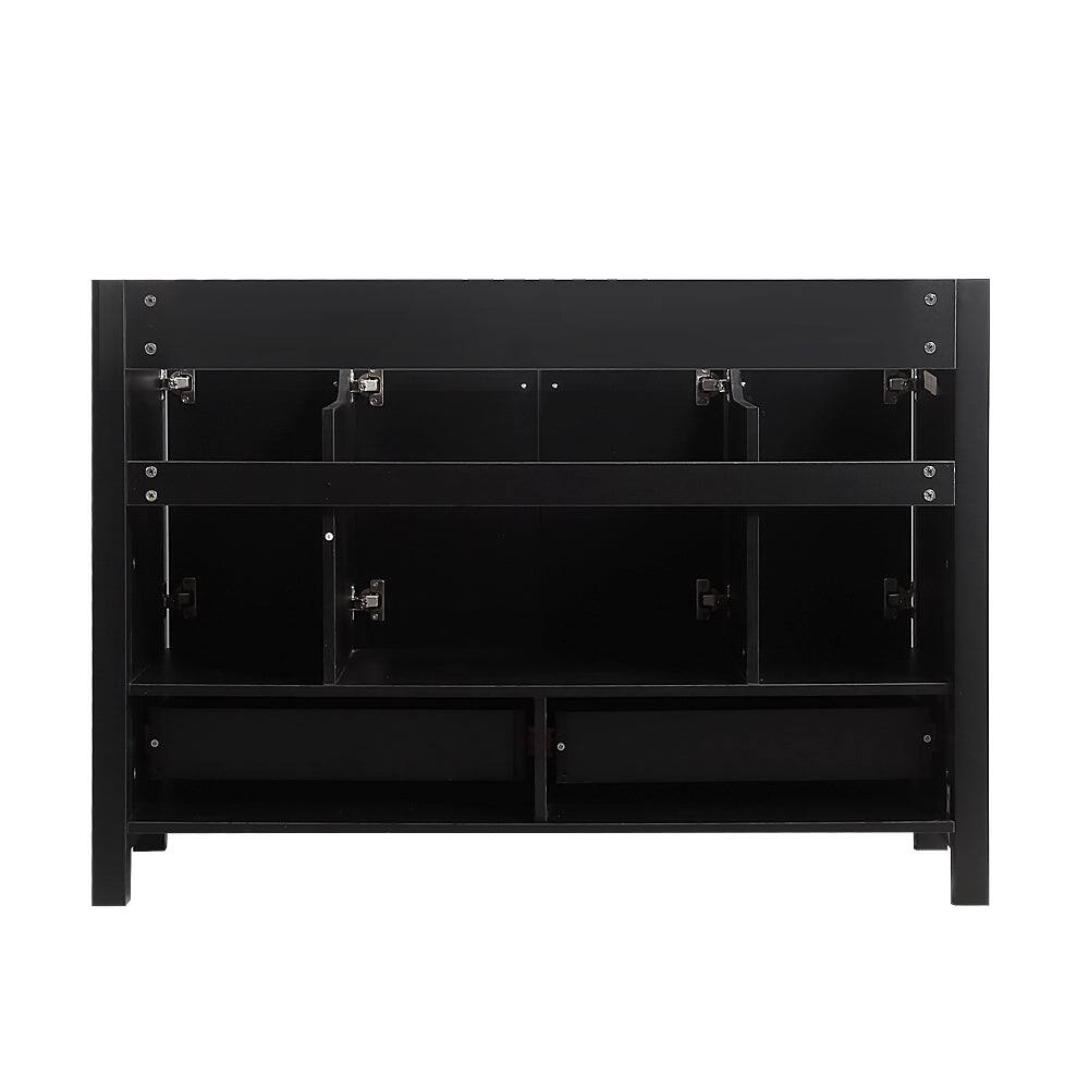 Alt View 4. Boyel Living - 48Inch Black Bathroom Vanity 4 Sliding Doors 2 Drawers Ample Storage No Ceramic Basin - Black.