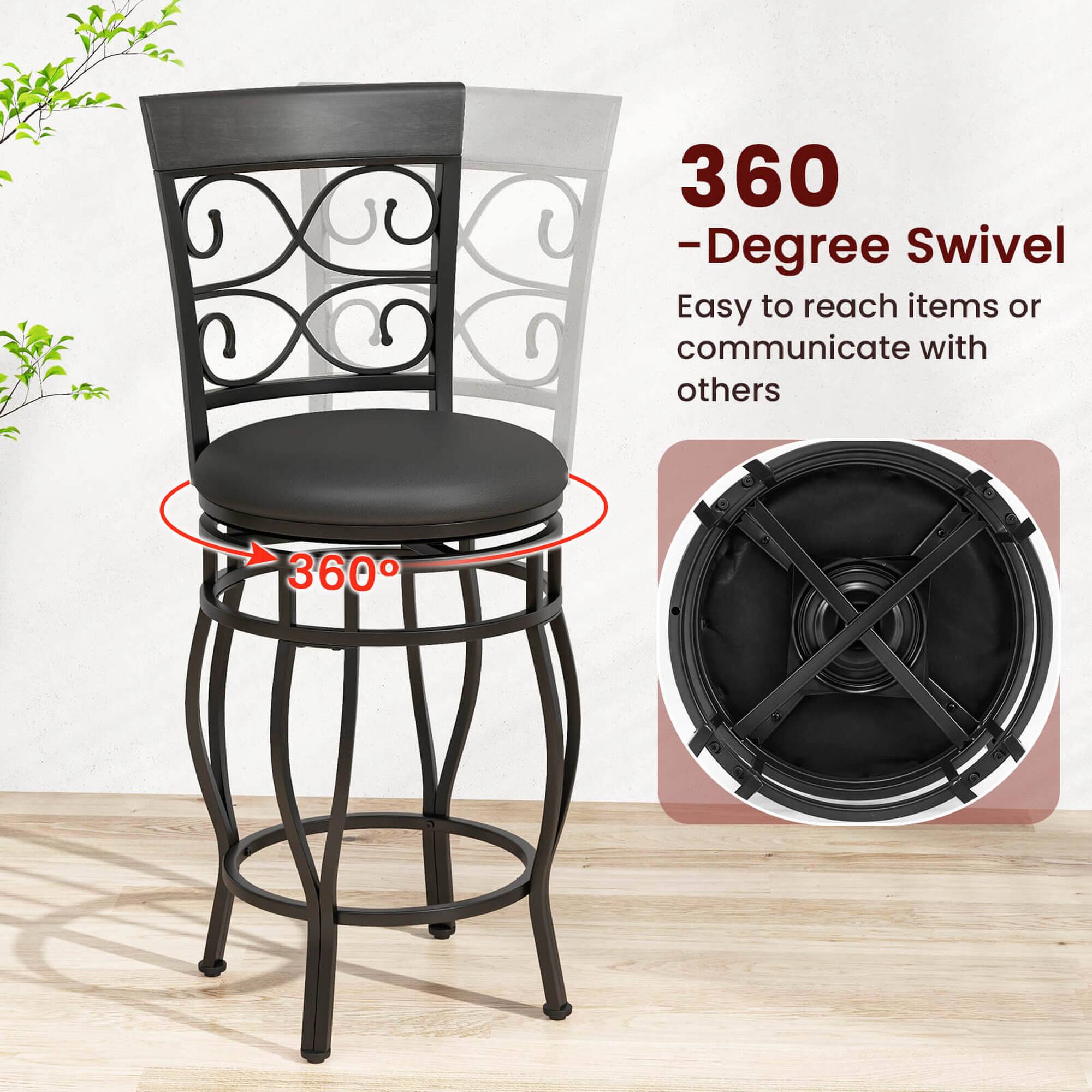 "360 -Degree Swivel Easy to reach items or communicate with others."