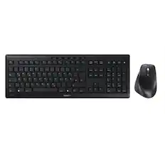 Front. CHERRY - CHERRY STREAM Desktop Comfort Wireless Keyboard and Mouse Combo with Ergonomic 4000 DPI Mouse - Black - Black.