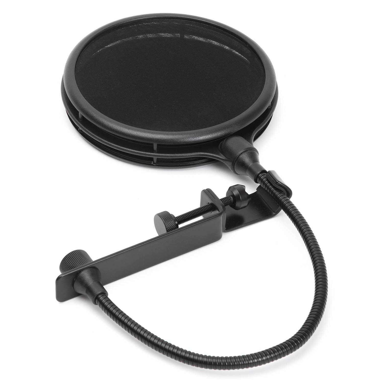 Front. Lyxpro - MOP-28 Dual Layer Microphone Pop Filter, Pop Shield with Flexible Goozeneck.