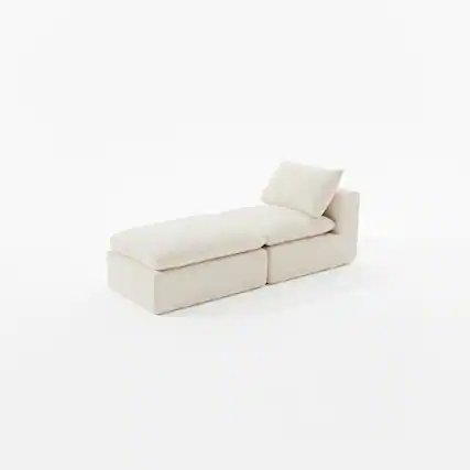 Front. Loheer - Loheer- Modern Chenille Cloud Sofa Modular Sectional 5.74x2.46x2.82 ft Freely Combinable Couch for Small Apartment - White.