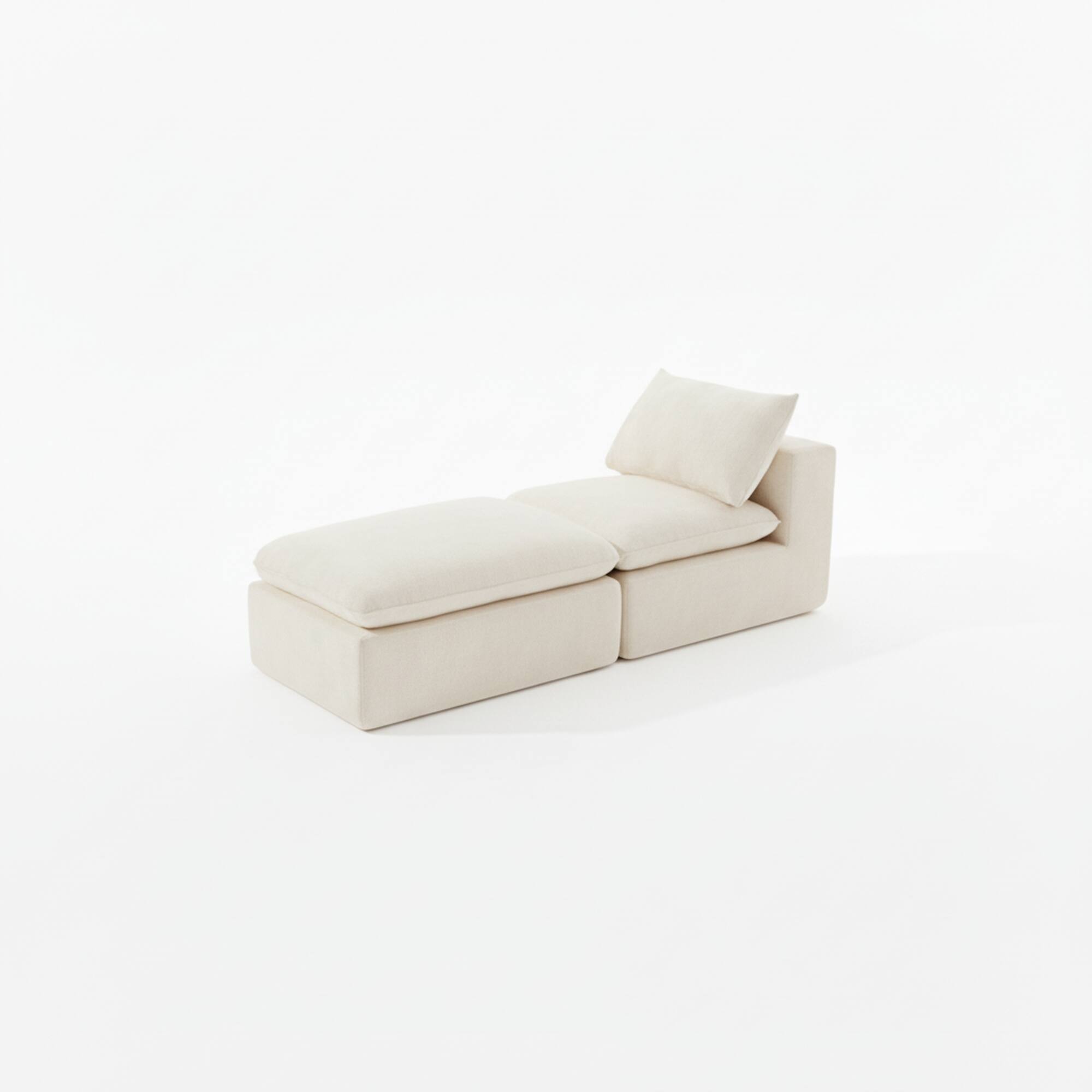 Front. Loheer - Loheer- Modern Chenille Cloud Sofa Modular Sectional 5.74x2.46x2.82 ft Freely Combinable Couch for Small Apartment - White.