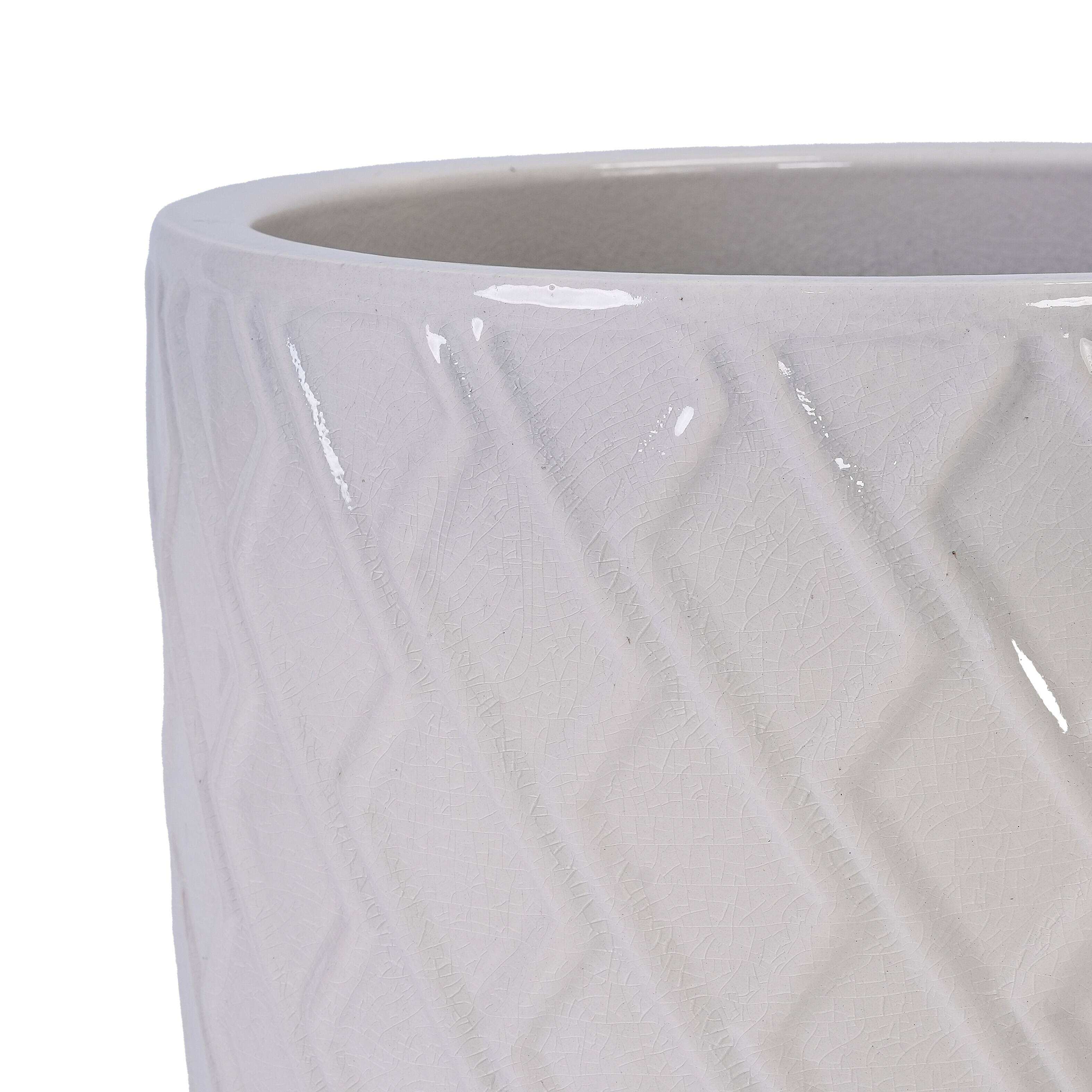 Alt View 10. Loheer - Loheer Large Ceramic Planter Pot, White Handmade Tree Planter Pot with Drainage Hole, Indoor Outdoor, 21.26 H.