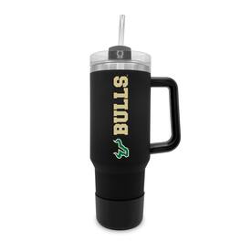 The Fanatic Group - South Florida Bulls 40oz. Stainless Tumbler with Handle & Removable Straw - Black