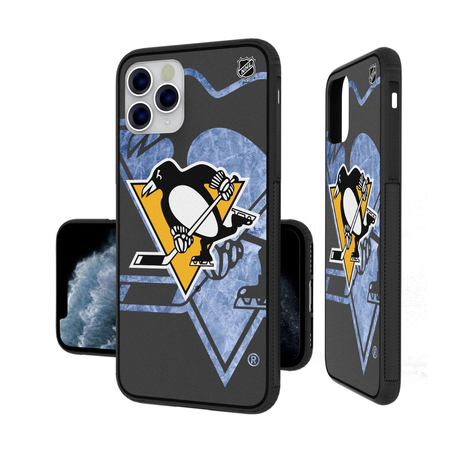 Alt View 3. Keyscaper - Pittsburgh Penguins Bump Case with 8.2ft Drop Protection - 15 Pro Max - Multicolor.