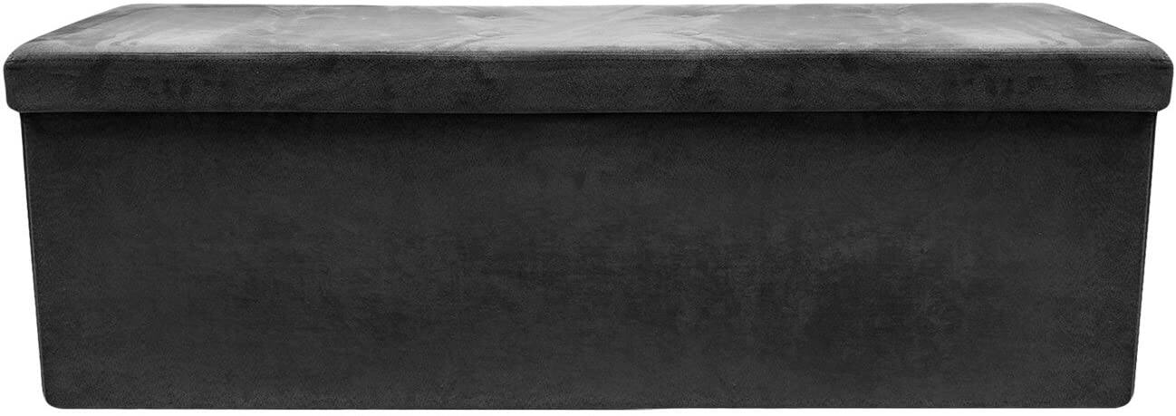 Alt View 5. Sorbus - Sorbus 43 Inch Ottoman with Storage Bench – Folding Bed Bench 80L Storage Ottoman Chest with Cover - Shoes Linen - Black.