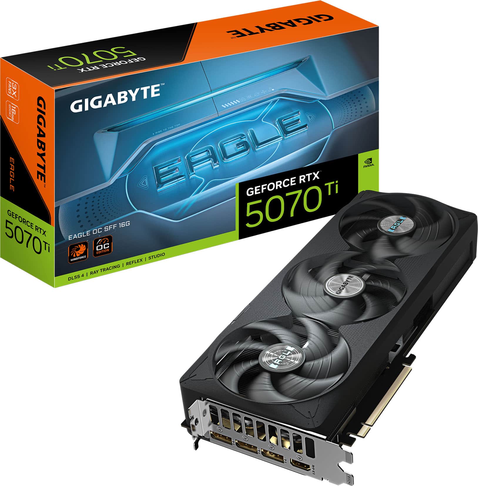 GIGABYTE EAGLE GeForce RTX 5070 Ti 16G 5070 EAGLE F Ti OC BEETOX GIGABYTE M cnn | 1Bomg - EAGLE GIGABYTE EAGLE GEFORCE RTX 5070 Ti GEFORCE SFF 16G 5070 RTX OC 5070 EAGLE F Ti OC BEETOX - : STUDIO . MEFLEX RAY TRACING a I DSS GIGABYTE ROL