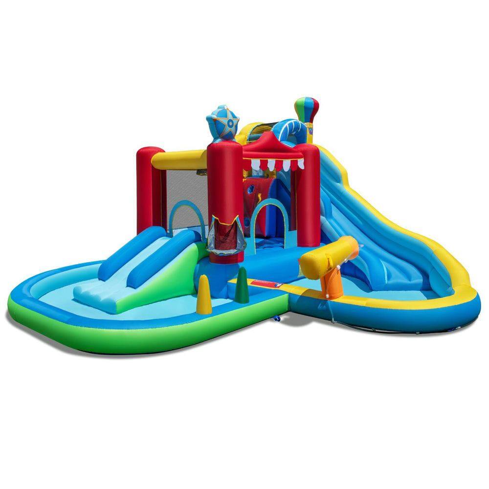 Alt View 3. Resenkos - Inflatable Wet/Dry Combo Water Slide Bounce House - Versatile Summer Play Center - Multicolor.