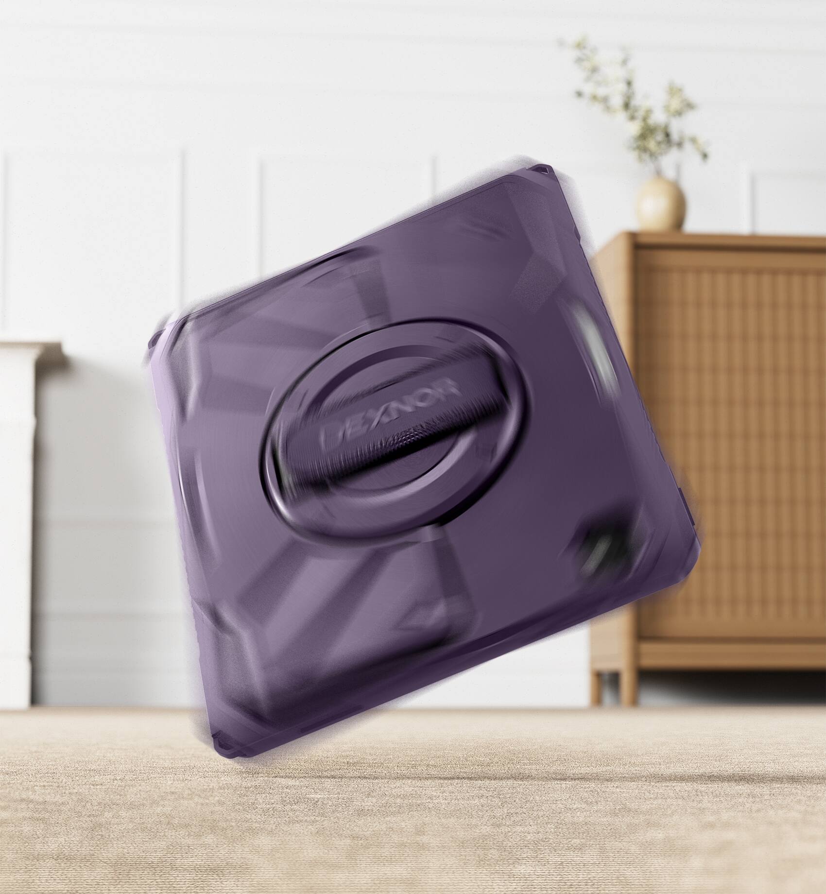 Alt View 5. Dexnor - Rugged Case for iPad Pro 13 inch M5 2025/M4 2024 with 360° Rotating Hand Strap, Screen Protector, Pencil Holder - Phantom Purple.