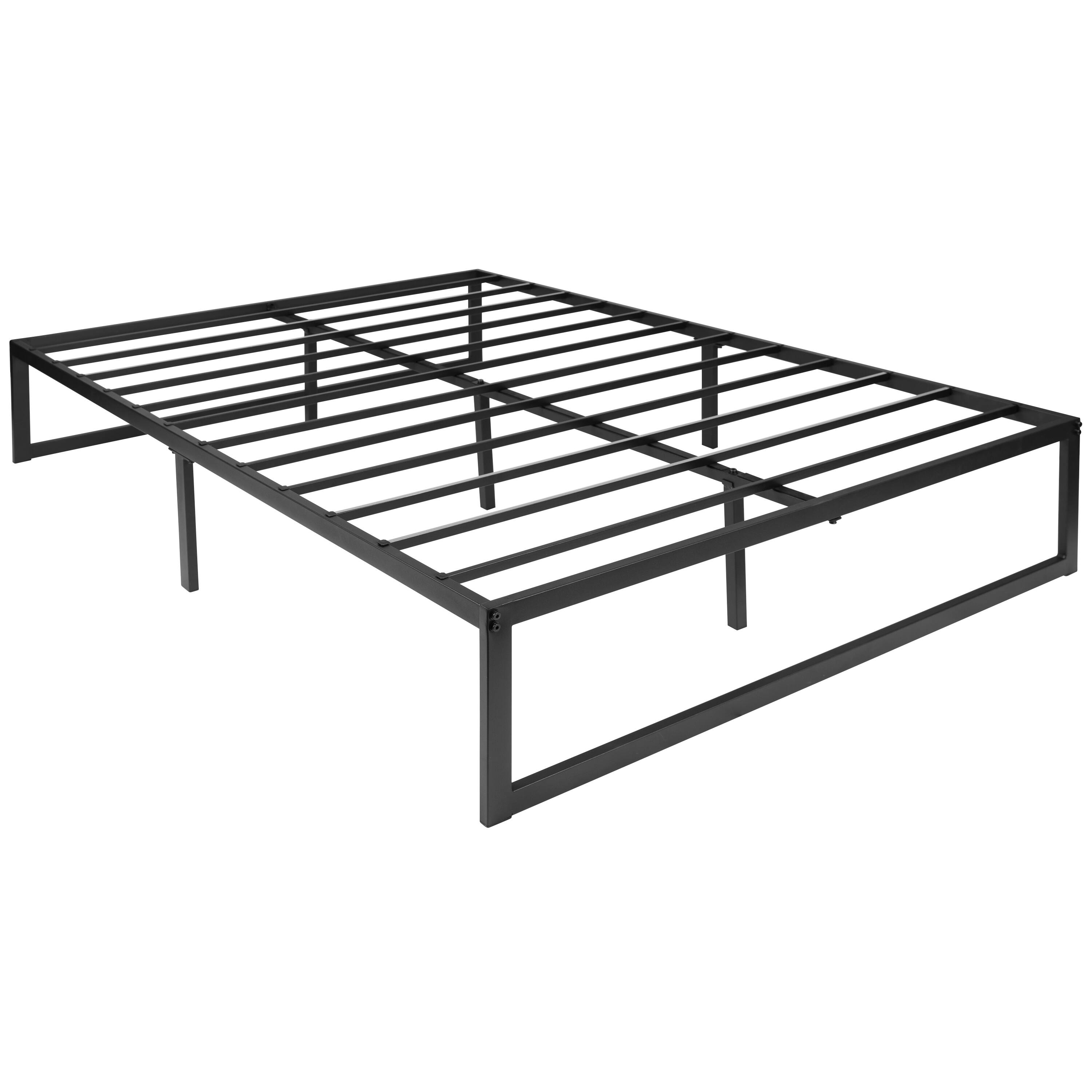 Alt View 1. Emma + Oliver - 14 Inch Twin Metal Platform Bed Frame/Steel Slat Support/No Box Spring Needed - Black.