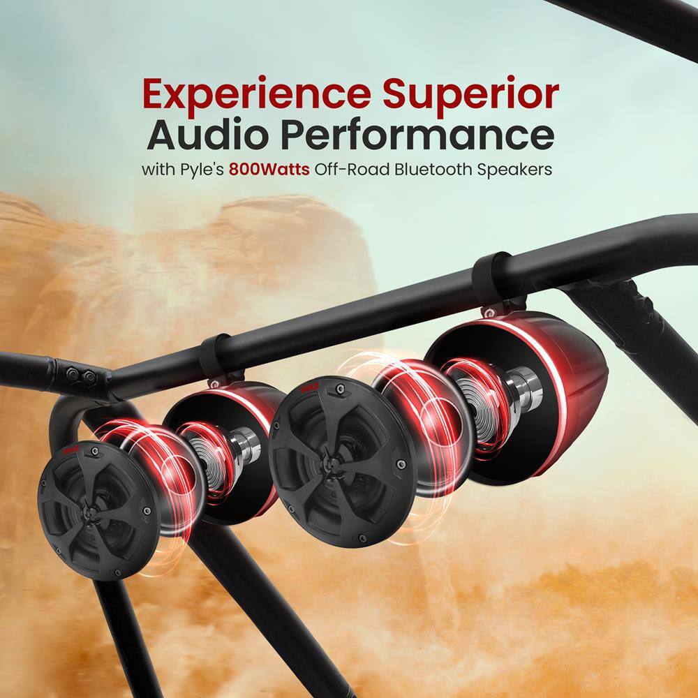 Experience Superior Audio Performance  
with Pyle's 800Watts Off-Road Bluetooth Speakers