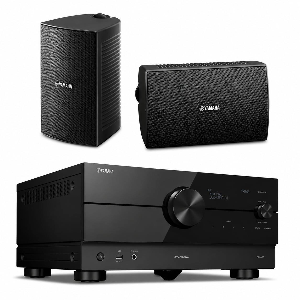 YAMAHA YAMAHA YAMAHA - Blu-ray SURROUND:AI 0.C8 - - 1 . . - - VS nanes O AVENTAGE BLU