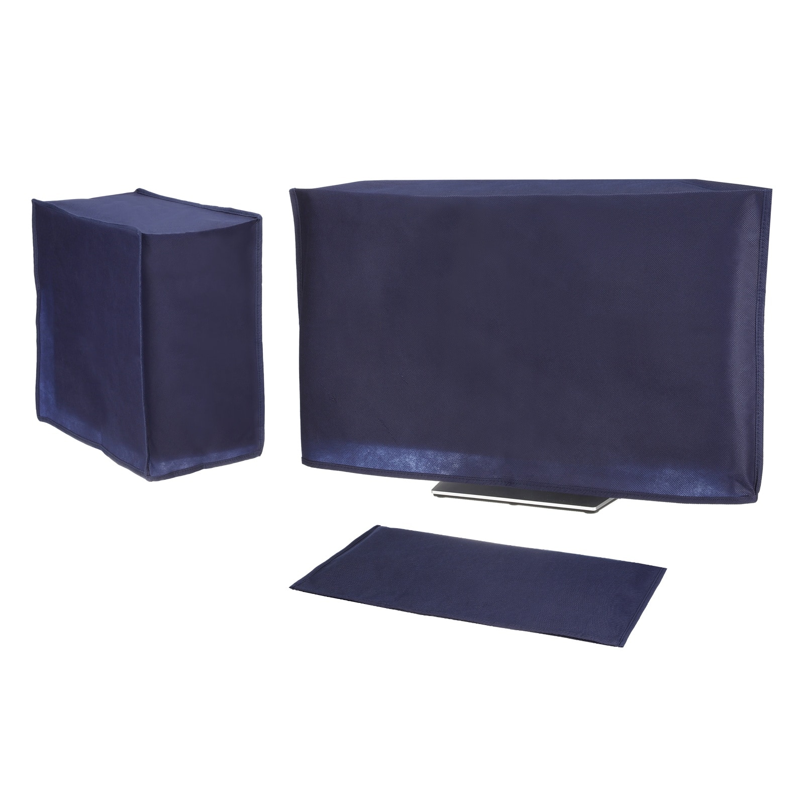 Unique Bargains - 3pcs Computer Dust Cover Set for 26" Monitor, Keyboard and Host PC, Non-Woven Dust Proof Protection Case - Blue