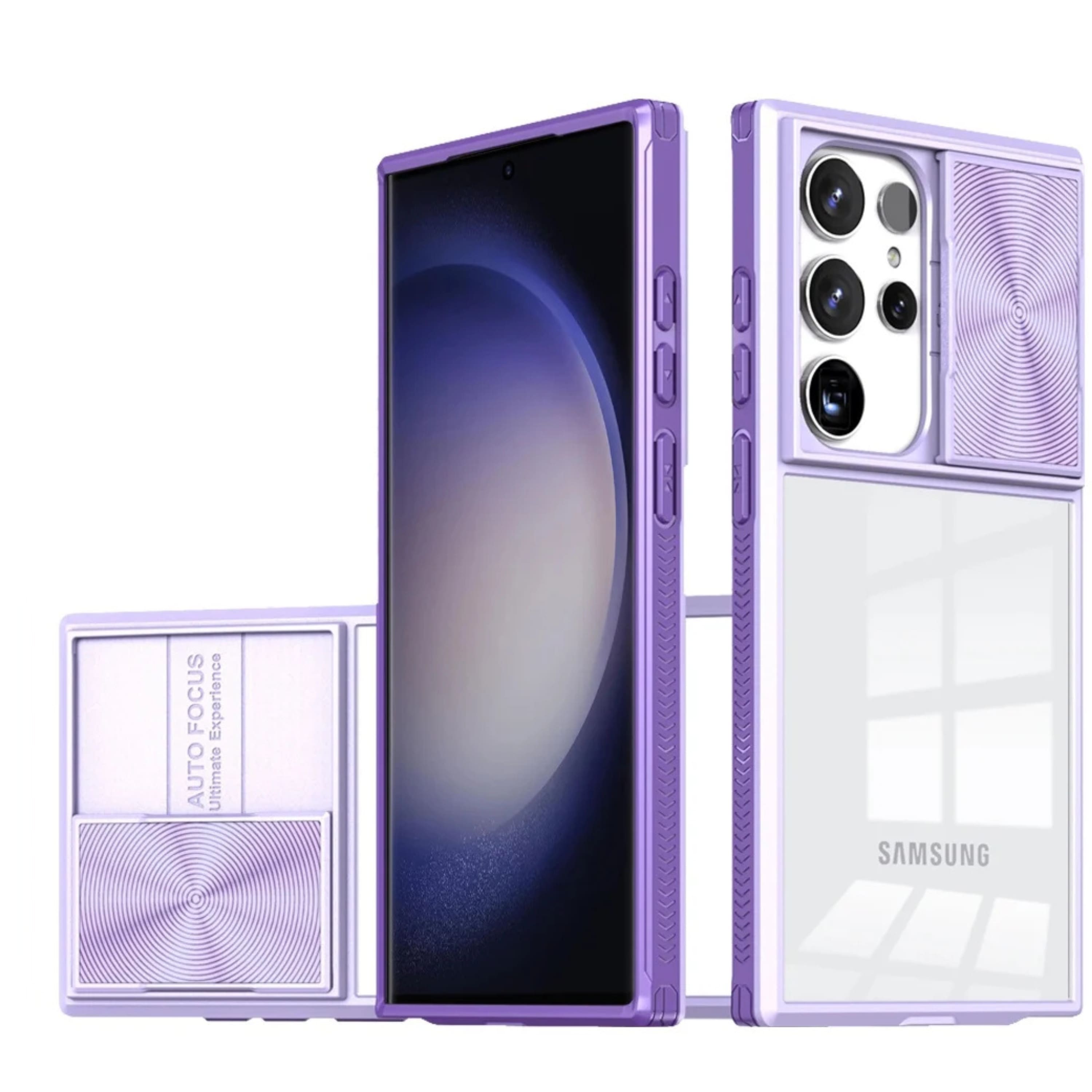 Kitcheniva - Rear Lens Sliding Rugged Clear Case For Samsung Galaxy S24 Ultra - Purple price history on PriceWatchPro
