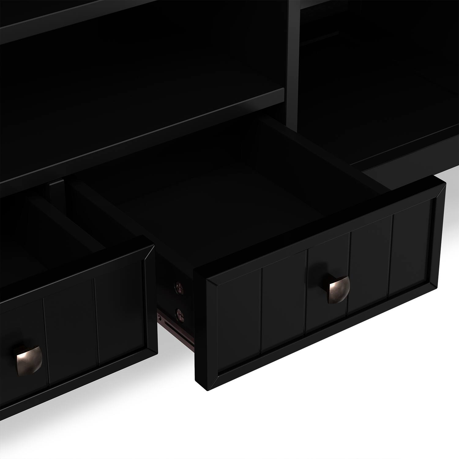 Alt View 11. Simpli Home - Amherst 72 inch Solid Wood TV Media Stand in White - White.