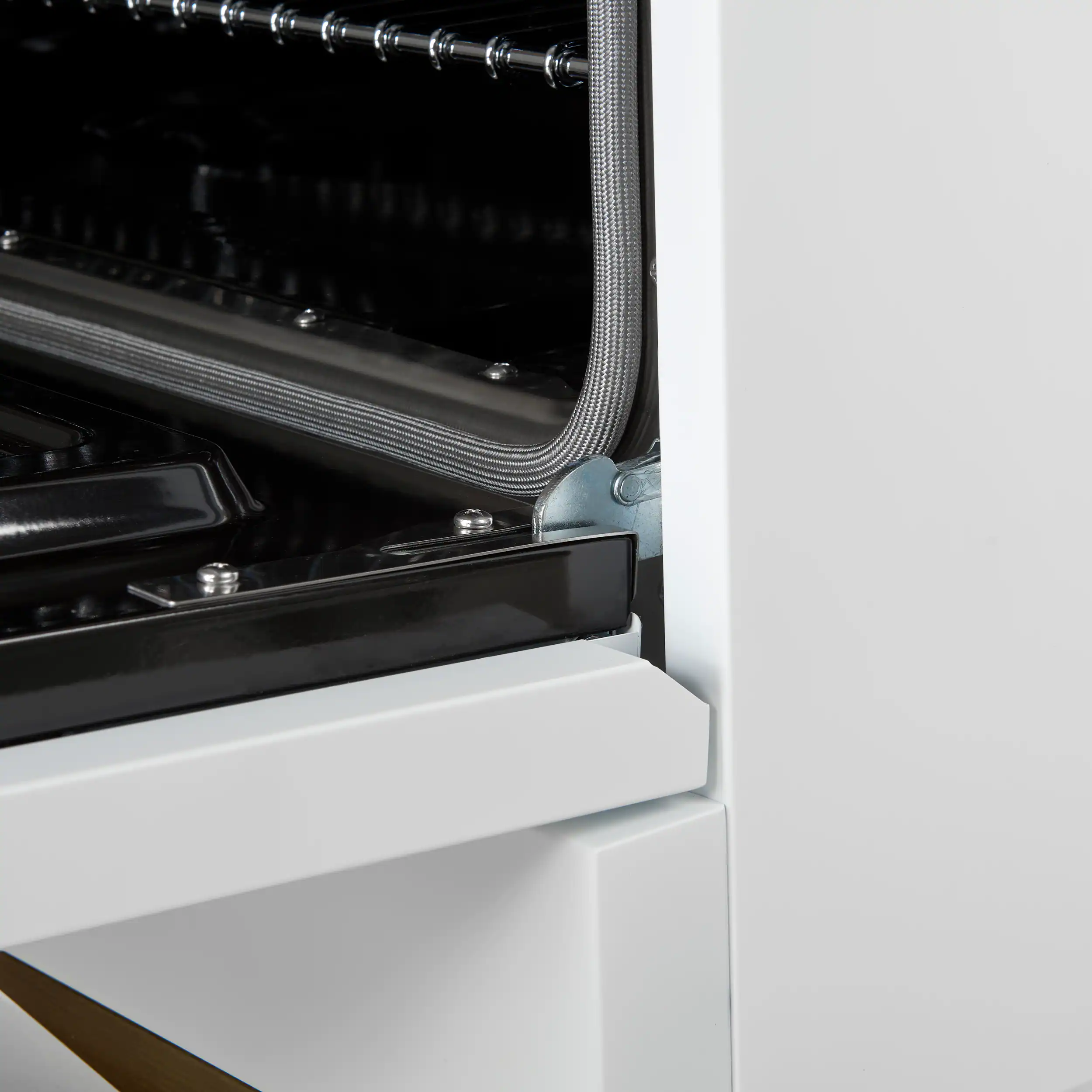 Alt View 3. Forno Appliances - Antico 4.5 Cu. Ft. Freestanding Dual Fuel Convection Range with Antique Brass Accents - White.