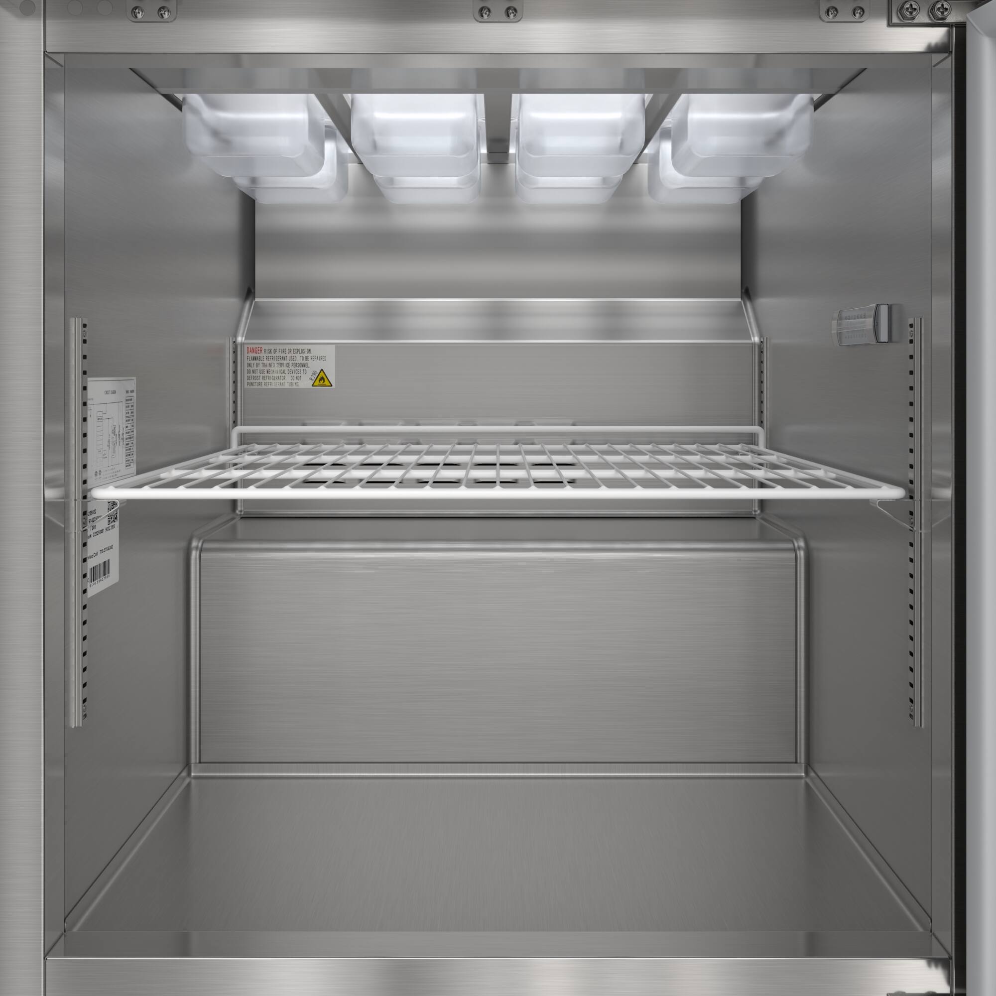 Alt View 7. Koolmore - 27 in. Commercial 1-Door Refrigerated Salad and Sandwich Prep Table, 8 Pan Capacity and 8 Cu. Ft. of Storage - Stainless steel.